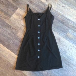 🔖3 for $25 Black Button Up Tie Back Open Back Cotton Summer Mini Dress NWOT